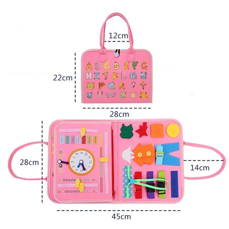 Montessori-Inspired Travel Activity Book for Children - Educational Sensory Learning and Quiet Play Board
