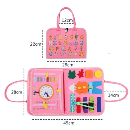 Montessori-Inspired Travel Activity Book for Children - Educational Sensory Learning and Quiet Play Board