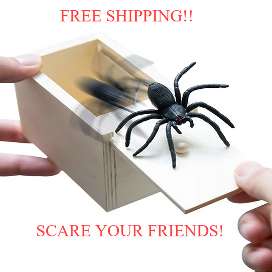 Wooden Spider Scare Prank Box – Funny Gag Toy for Friends & Coworker Reactions