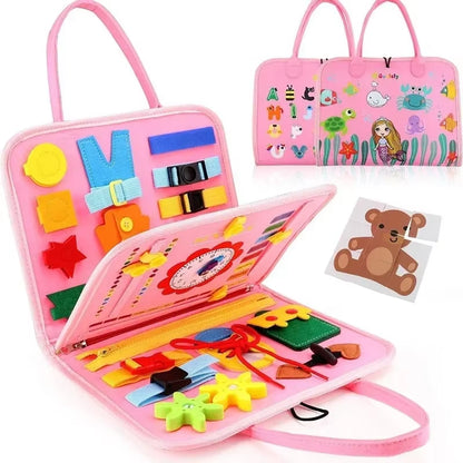 Montessori-Inspired Travel Activity Book for Children - Educational Sensory Learning and Quiet Play Board