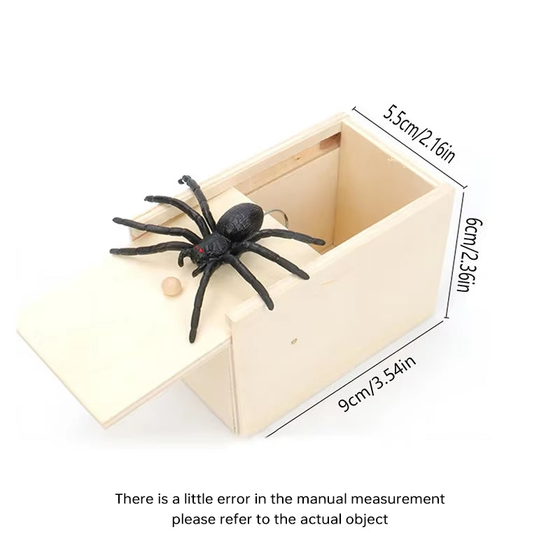 Wooden Spider Scare Prank Box – Funny Gag Toy for Friends & Coworker Reactions