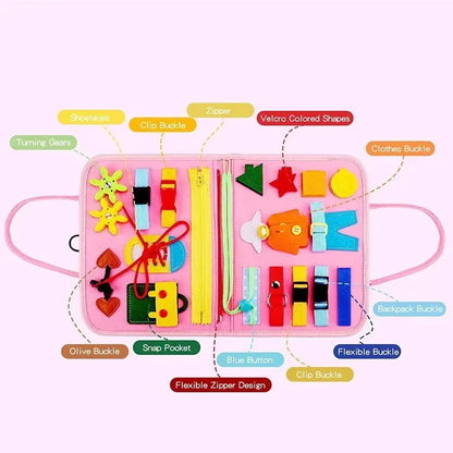Montessori-Inspired Travel Activity Book for Children - Educational Sensory Learning and Quiet Play Board